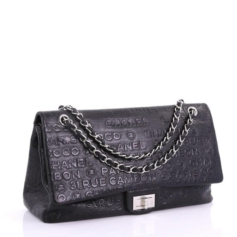Chanel 31 Rue Cambon Double Flap Bag Embossed Leather Maxi at 1stDibs