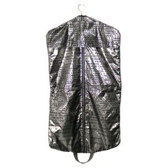 Chanel 31 Rue Cambon Paris Logo Silver Metallic Puffer Garment Bag