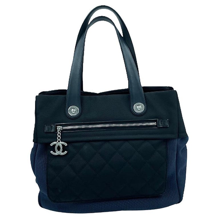 CHANEL 31 Rue CAMBON Tote Bag In Black and Blue Canvas at 1stDibs