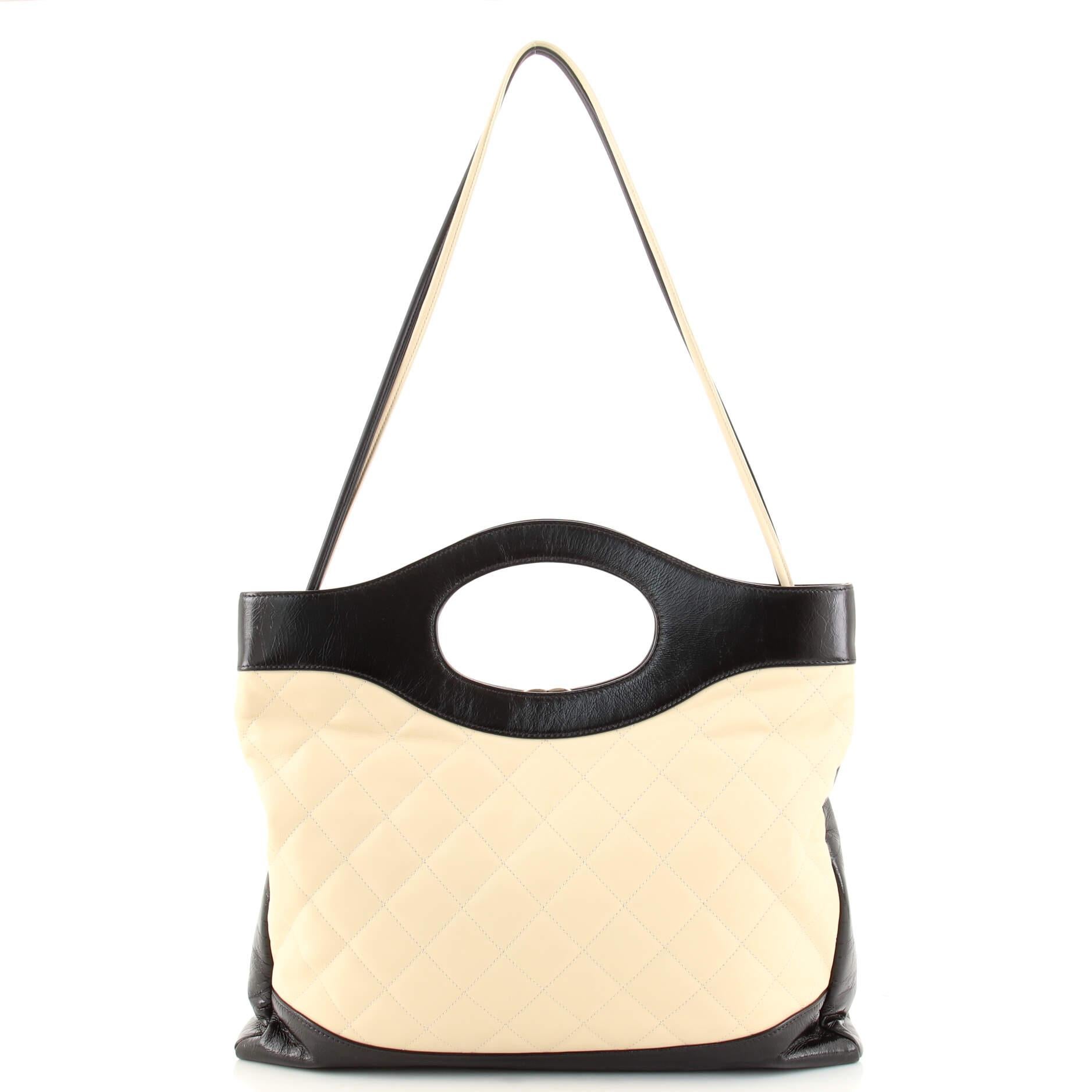Chanel 31 Shopping Bag Quilted Calfskin Large In Good Condition In NY, NY