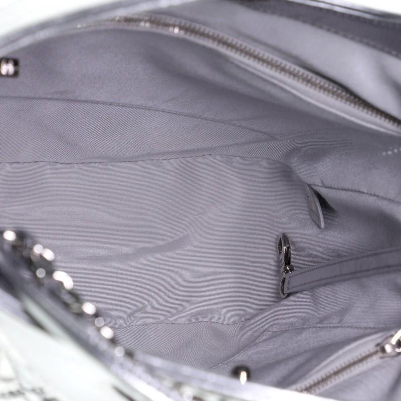 Gray Chanel 31 Shopping Bag Quilted Crumpled Calfskin Small