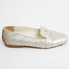 Chanel 36 Fr Flat Slip-ons Sequins Embroided