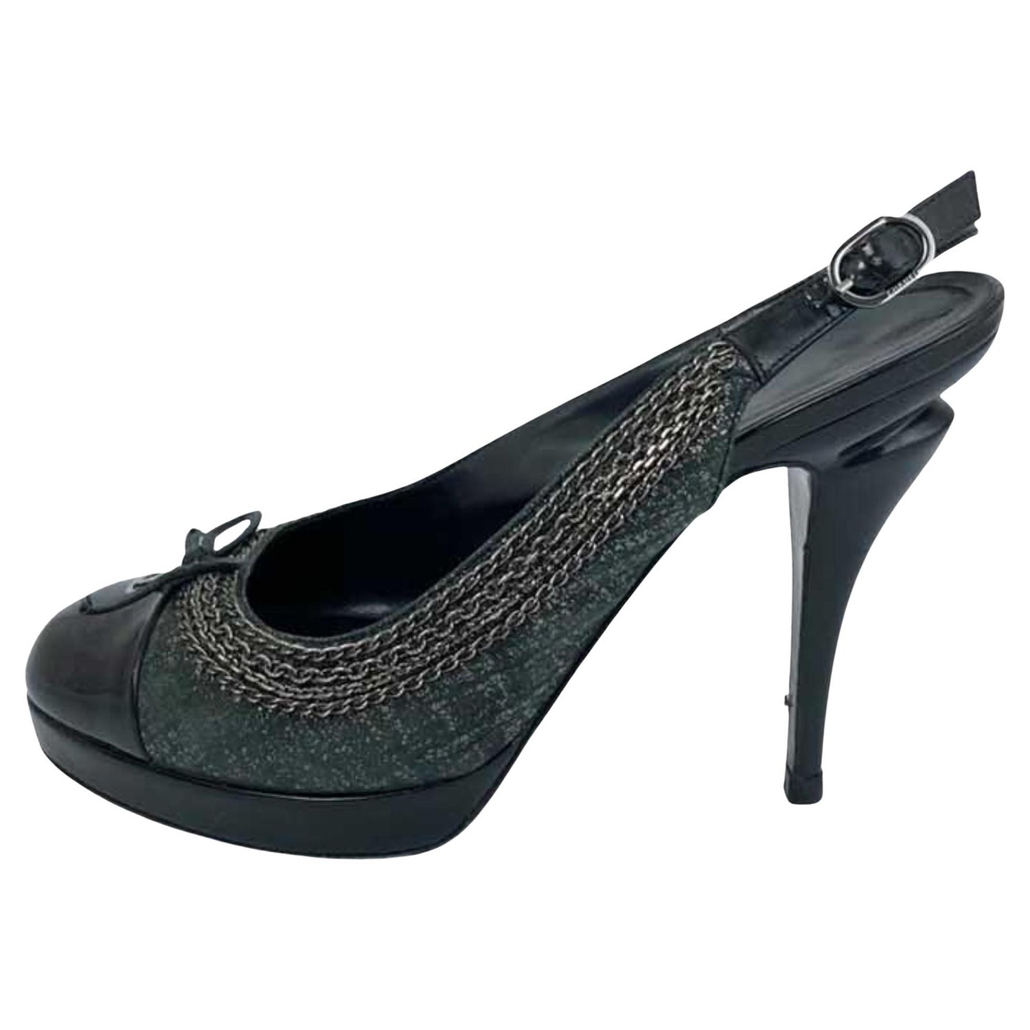 Chanel Lambskin Bow Sling Back Sandals - Size 9 C / 39 C - FINAL