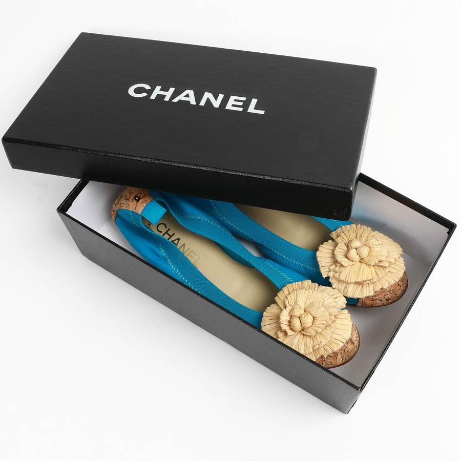 Chanel 39, 5 Fr Flat Blue Ballerina Shoes 5