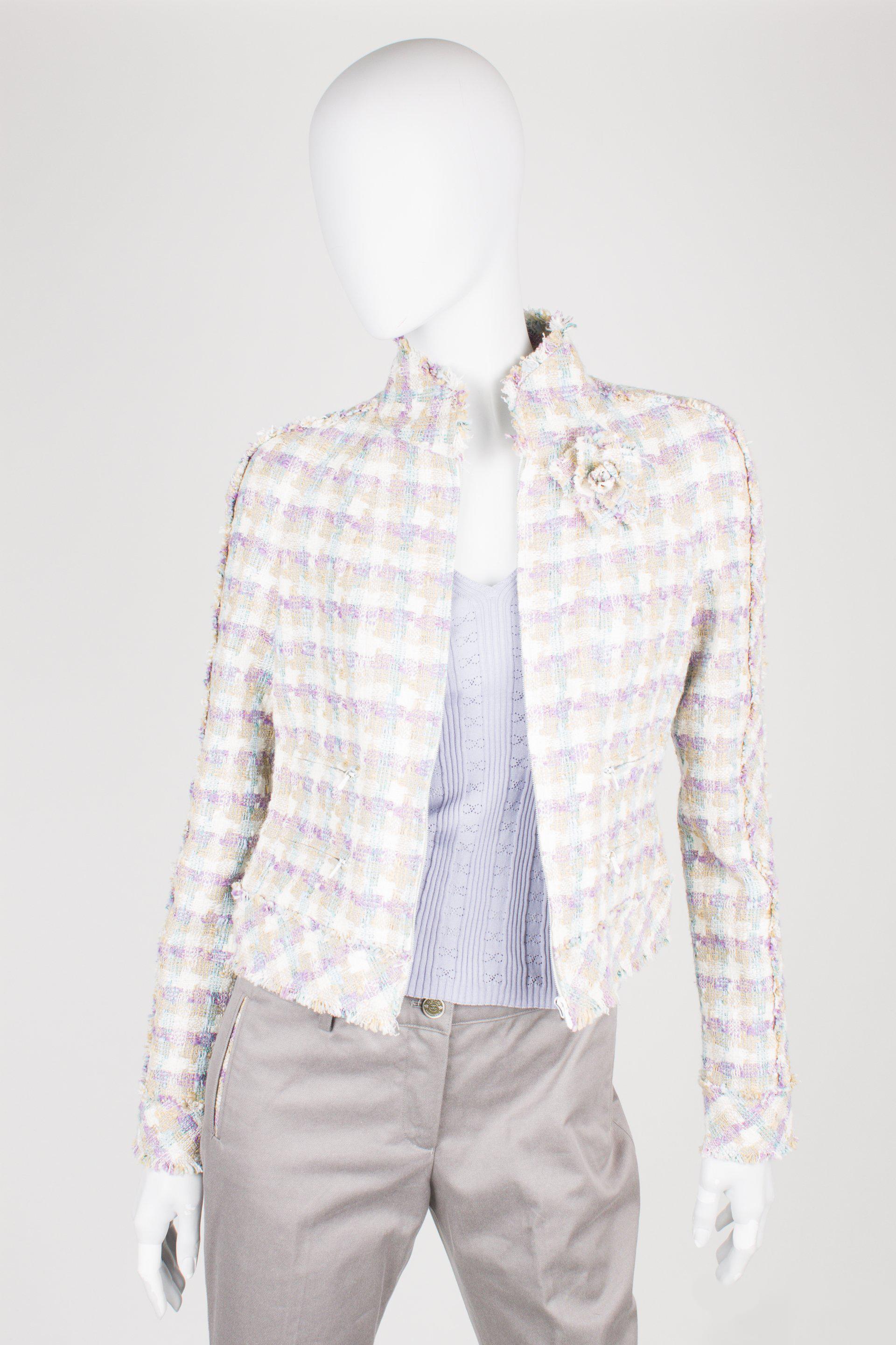 Chanel 4-pcs Suit Jacket, Skirt, Pants & Top - lilac/beige/blue/white 2005 For Sale 1