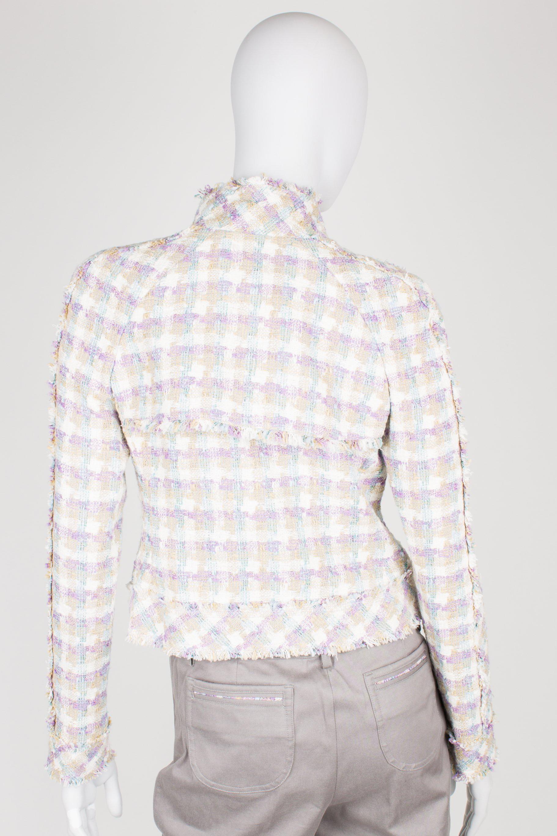 Chanel 4-pcs Suit Jacket, Skirt, Pants & Top - lilac/beige/blue/white 2005 For Sale 2