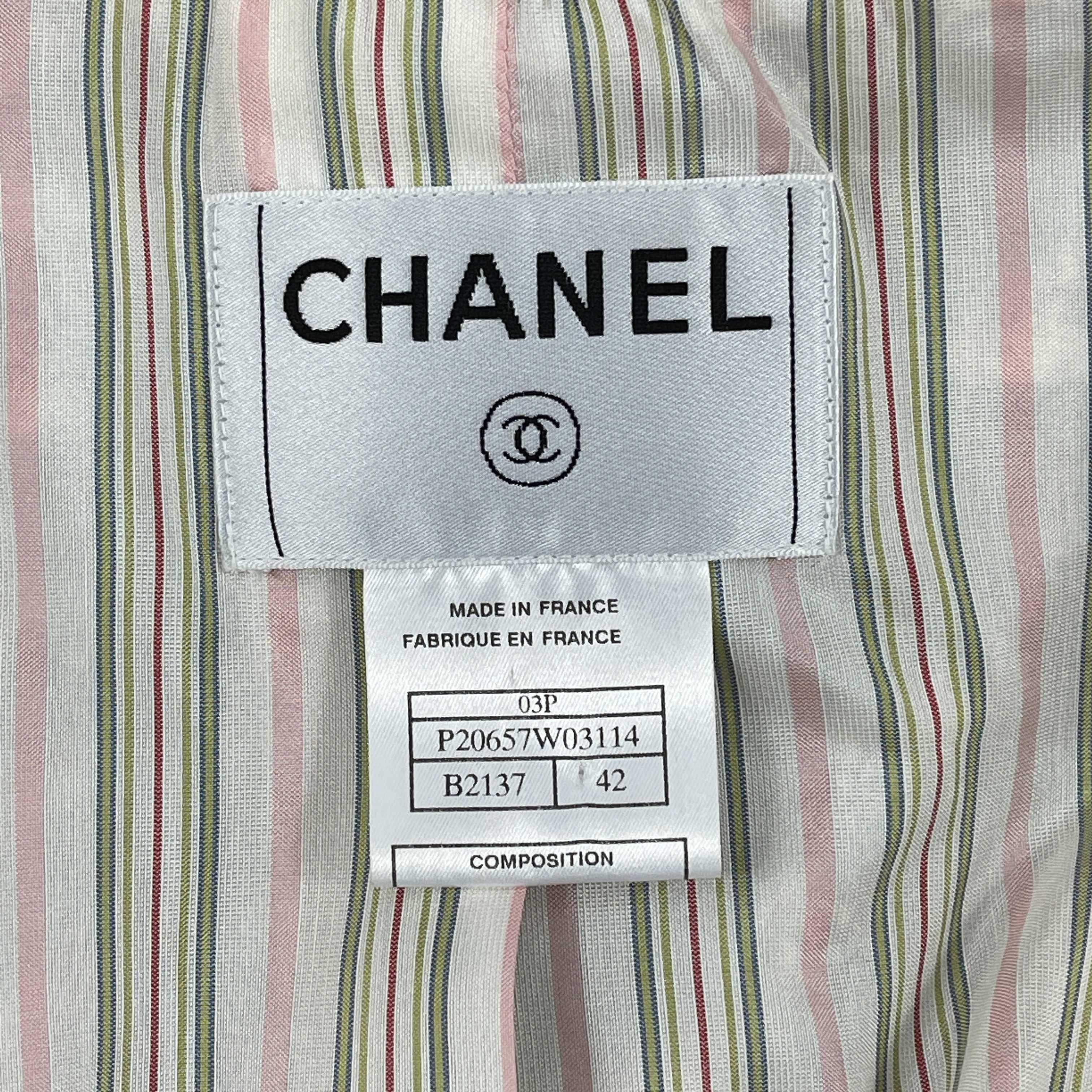 CHANEL 4 Pocket Blazer Plaid Tweed Jacket 40 US 10 03P Wool CC Buttons 2003 1