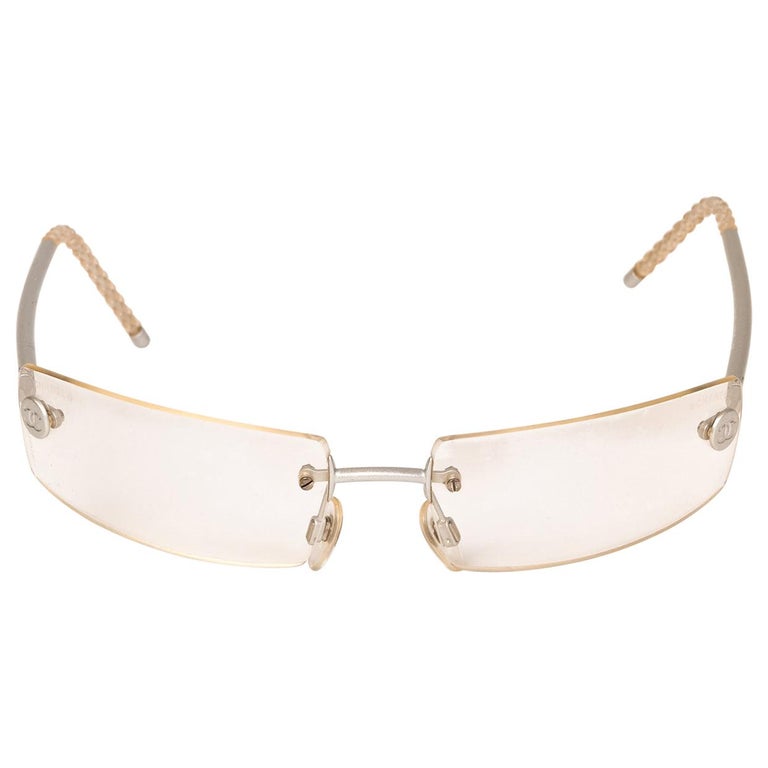 chanel clear frame sunglasses