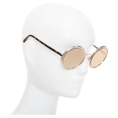 CHANEL 4226 goldfarbene runde Sonnenbrille mit verspiegelten Gläsern und Harzbügeln