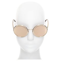 CHANEL 4226 goldfarbene runde Sonnenbrille mit verspiegelten Gläsern und Harzbügeln