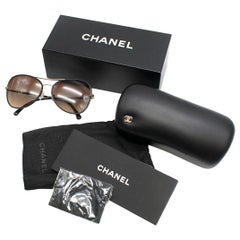 Chanel 4227-Q Noir & Or Lunettes de soleil pilotes