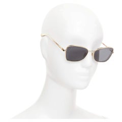 CHANEL 4254 gold frame black textured tiered lenses logo chevron arm sunglasses
