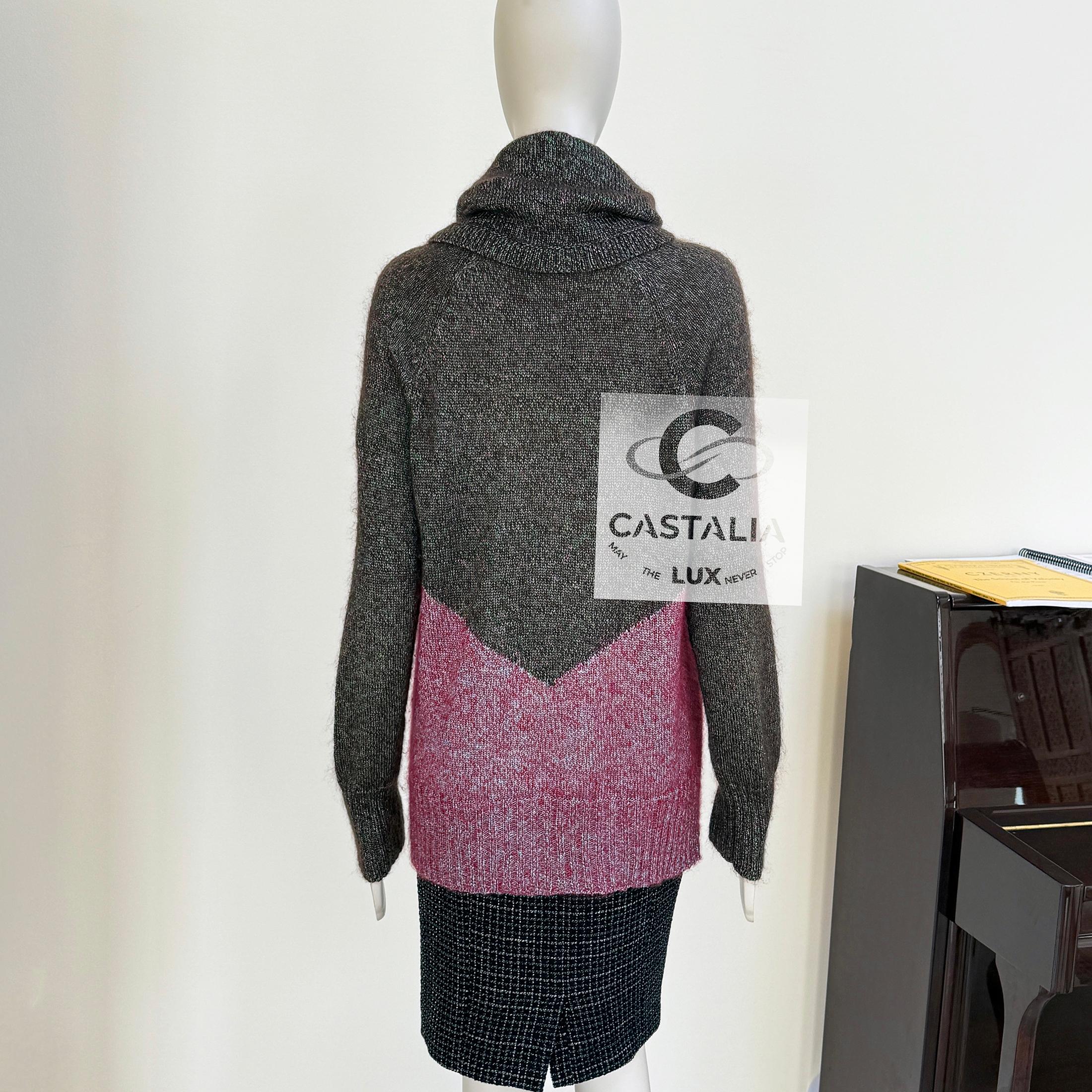 Chanel 4K$ Coco Brasserie Runway Silk Knit Jumper 38 FR For Sale 5