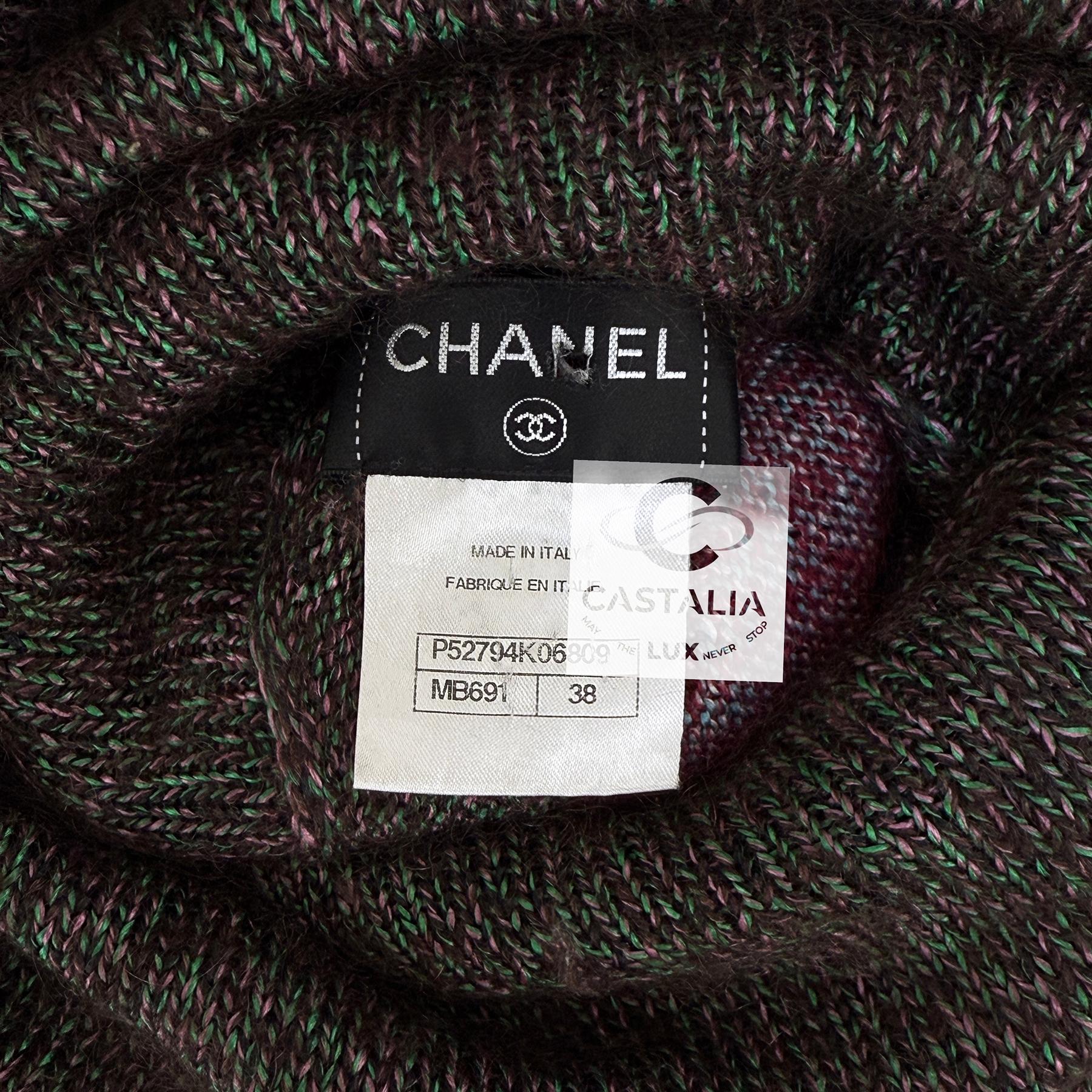 Chanel 4K$ Coco Brasserie Runway Silk Knit Jumper 38 FR For Sale 8