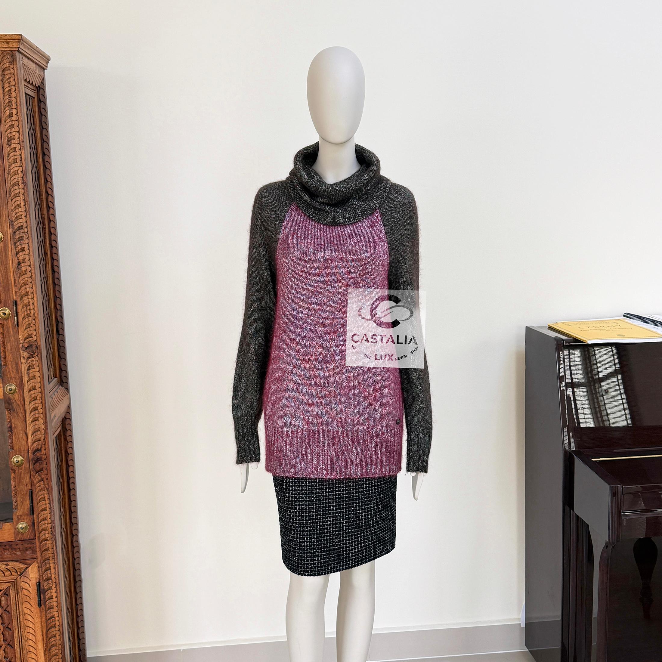 Chanel 4K$ Coco Brasserie Runway Silk Knit Jumper 38 FR For Sale 4