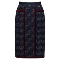 CHANEL 4K$ Keira Knightley Black Style Lesage Tweed Skirt 34 FR