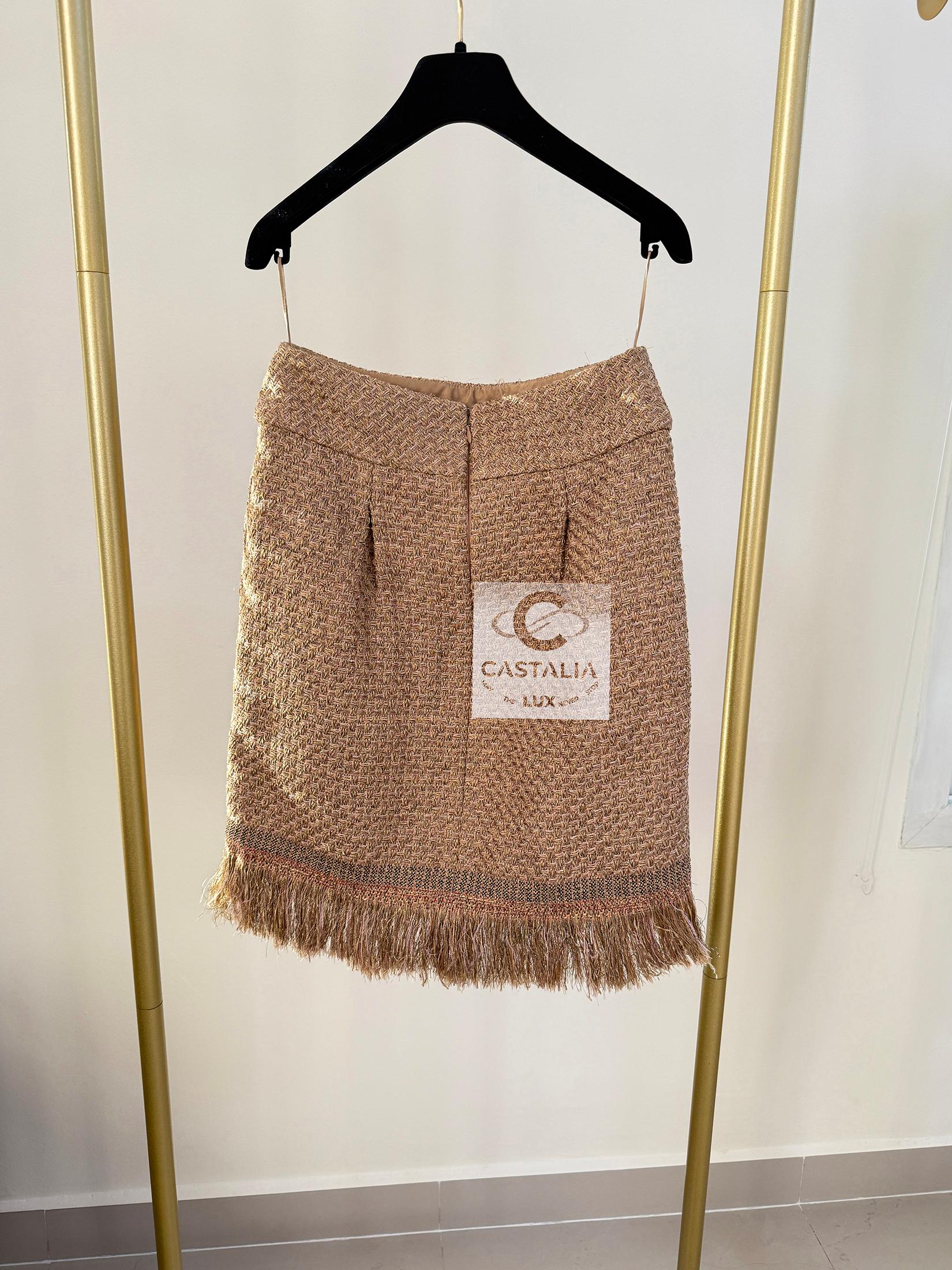 Chanel 4K$ New Paris / Cosmopolite Lesage Gonna in tweed 38 FR in vendita 5