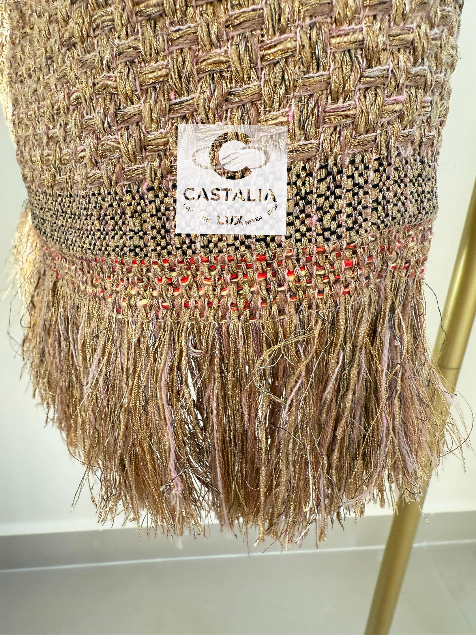 Chanel 4K$ New Paris / Cosmopolite Lesage Gonna in tweed 38 FR in vendita 2