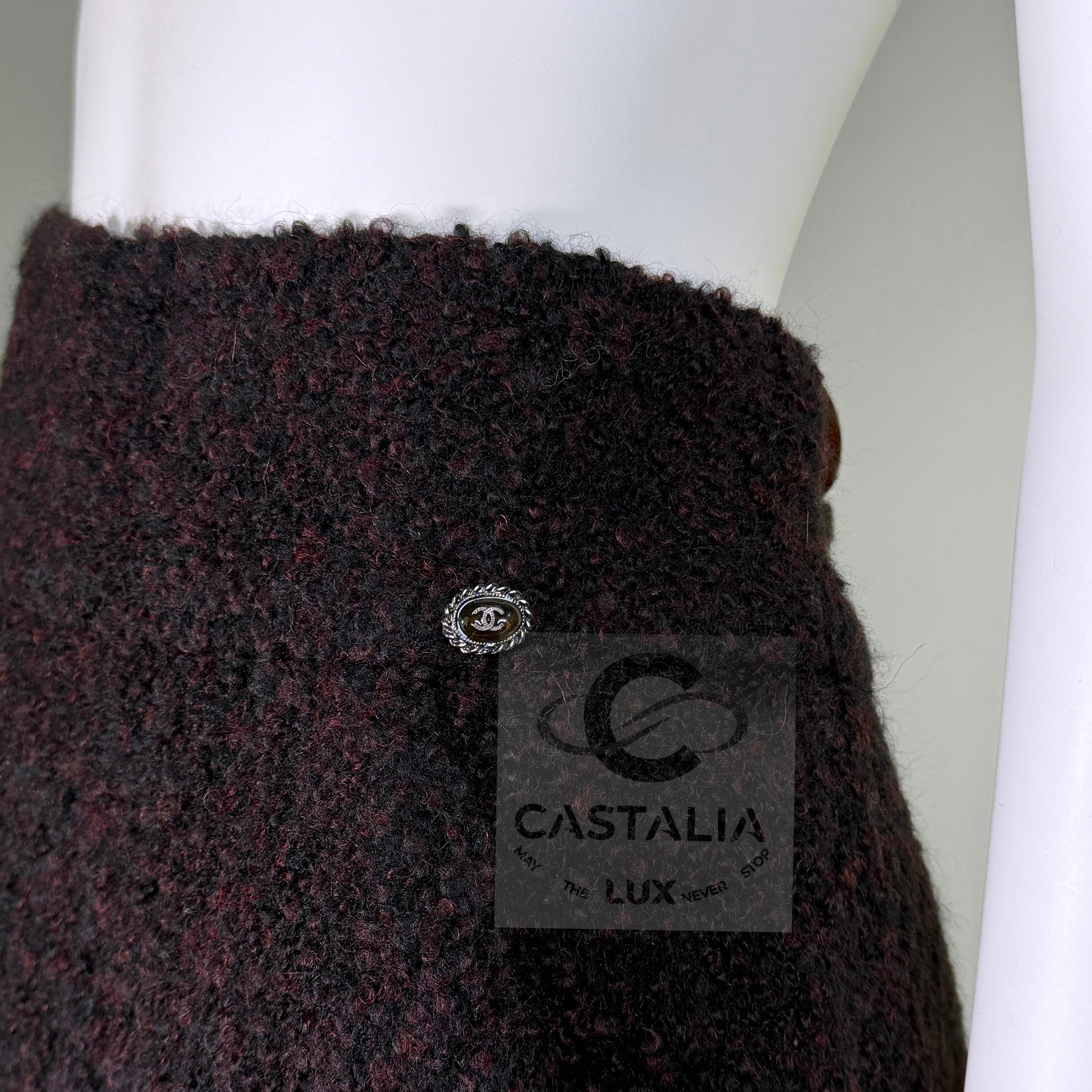 CHANEL 4K$ New Paris / Dallas Jupe en tweed d'alpaga 42 FR en vente 7