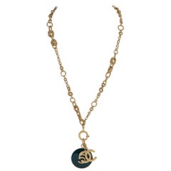 Chanel 5 & CC Long Silver Necklace