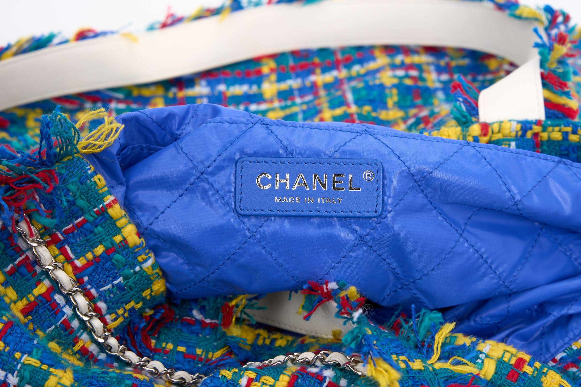 Chanel 5 Multicolor Tweed Tote For Sale 1