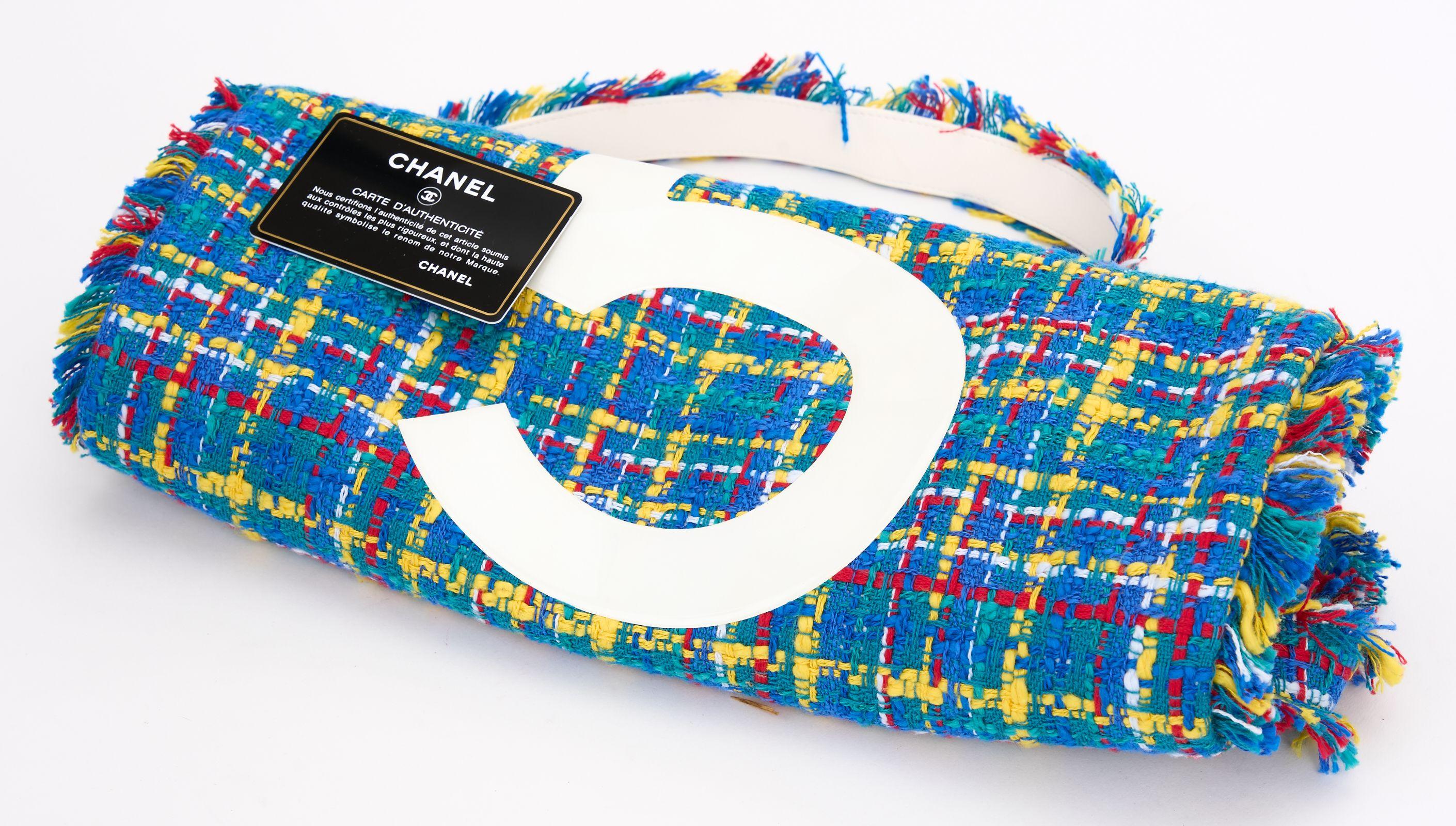 Chanel 5 Multicolor Tweed Tote For Sale 2