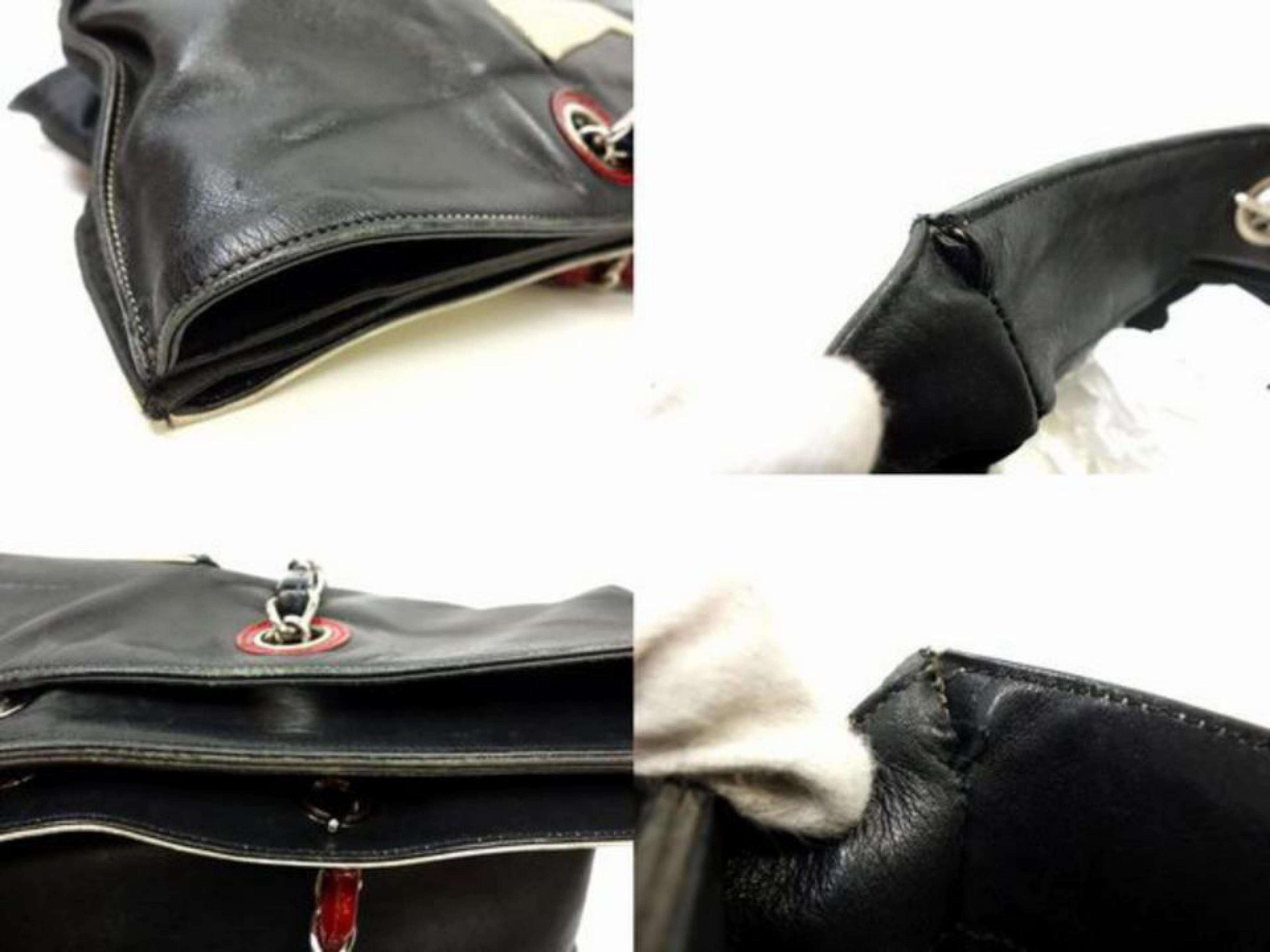 Chanel 5 Star Chain Tote 227481 Black Leather Shoulder Bag For Sale 2