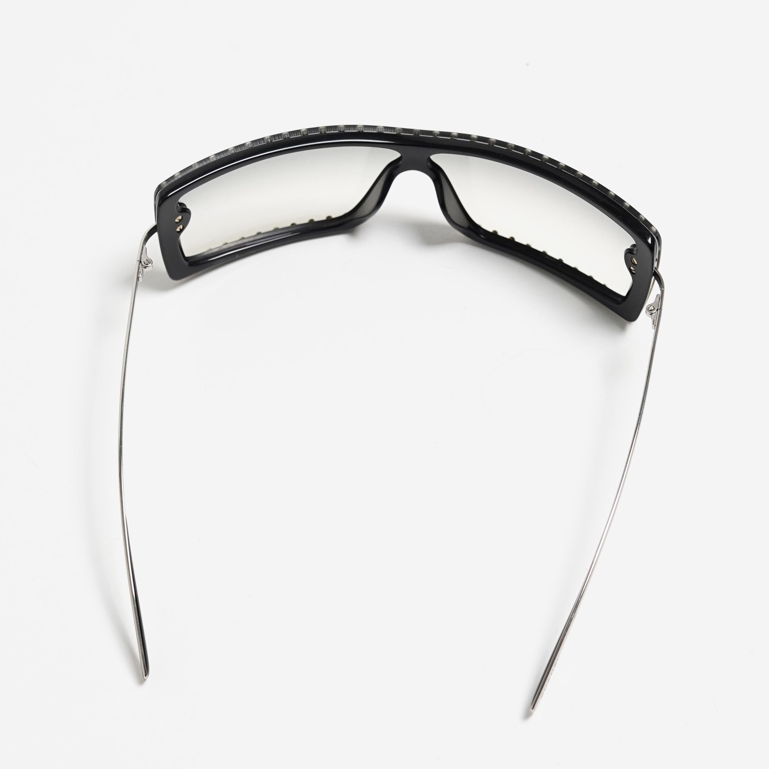 Gray Chanel 5077-B Gradient Rimless Swarovski Crystal Sunglasses For Sale