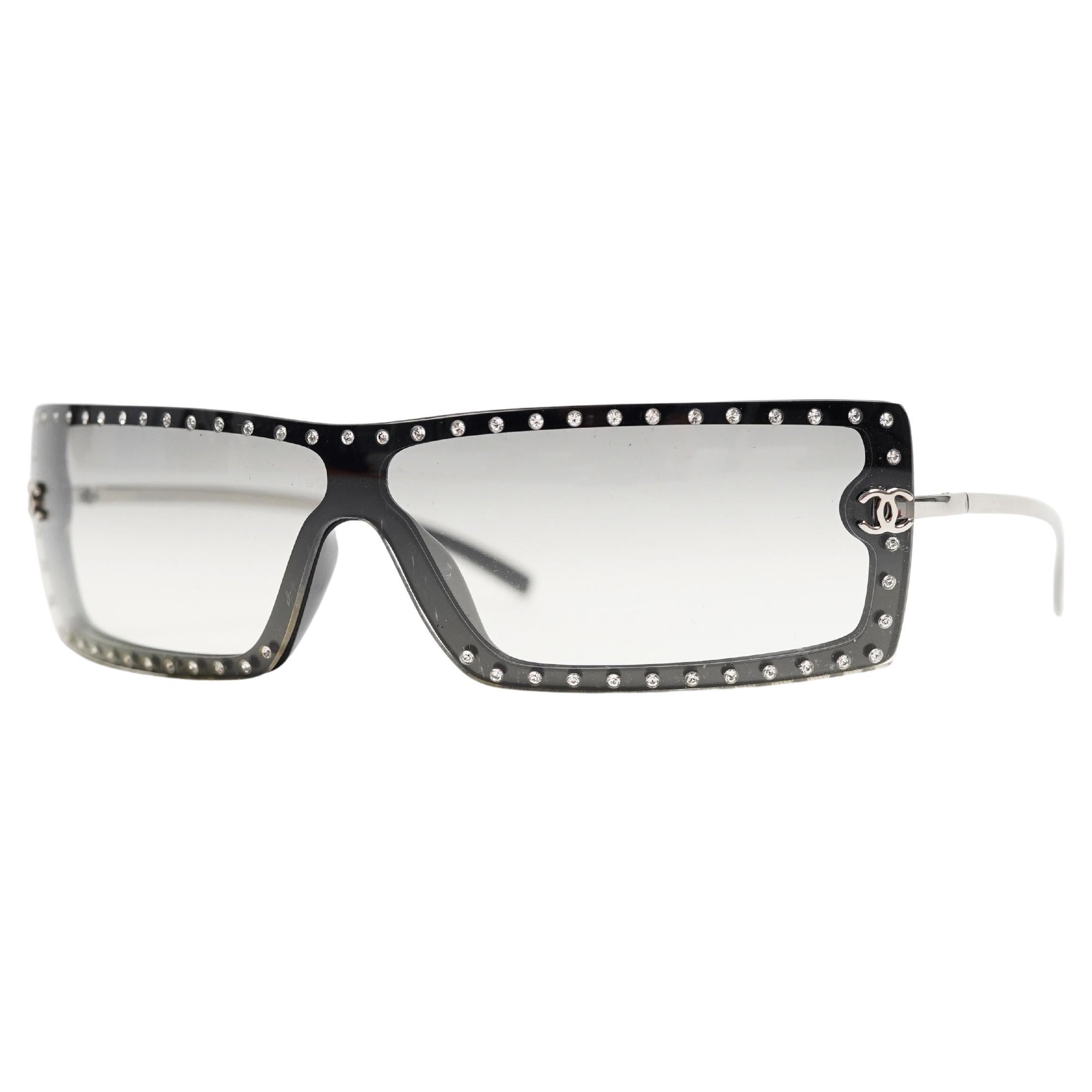 Chanel 5077-B Gradient Rimless Swarovski Crystal Sunglasses For Sale