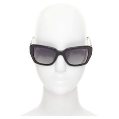 CHANEL 5263A  Schwarze, transparente, quadratische Sonnenbrille im Wayfarer-Stil mit polarisierten Gläsern und CC-Logo