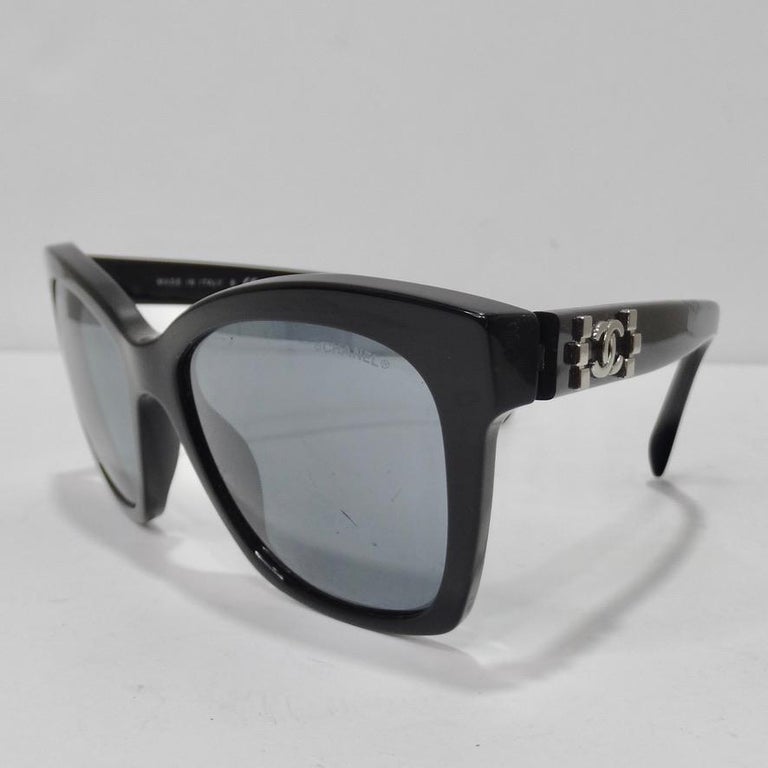 Chanel Black CC Butterfly Sunglasses