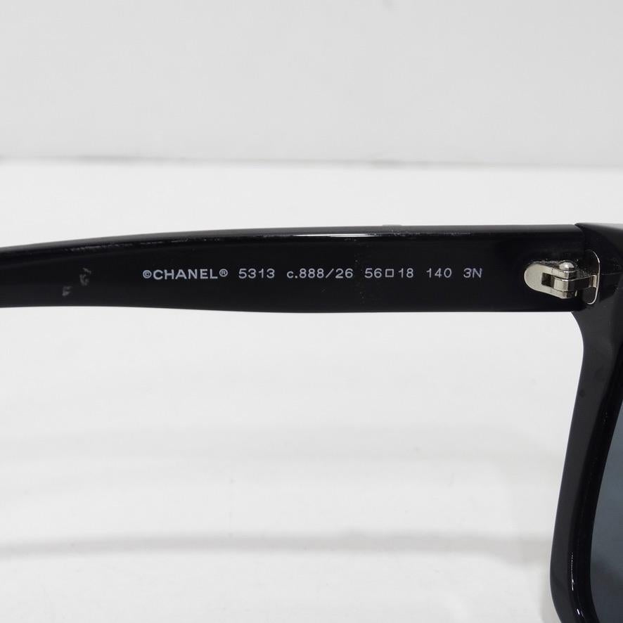 Chanel 5313 CC Butterfly Signature Sunglasses Black 4