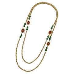 Chanel 58" Long Gripoix Sautoir Necklace from 1986
