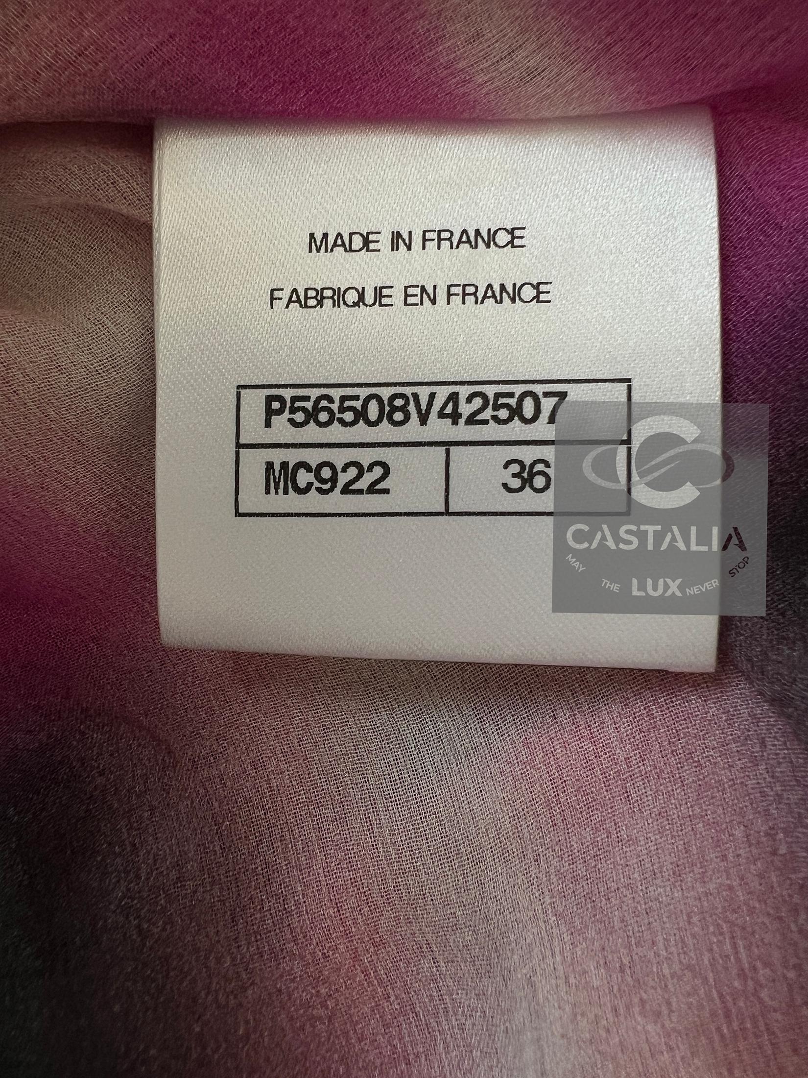 Chanel 5K$ CC Logo Muslin Silk Coat Dress For Sale 10