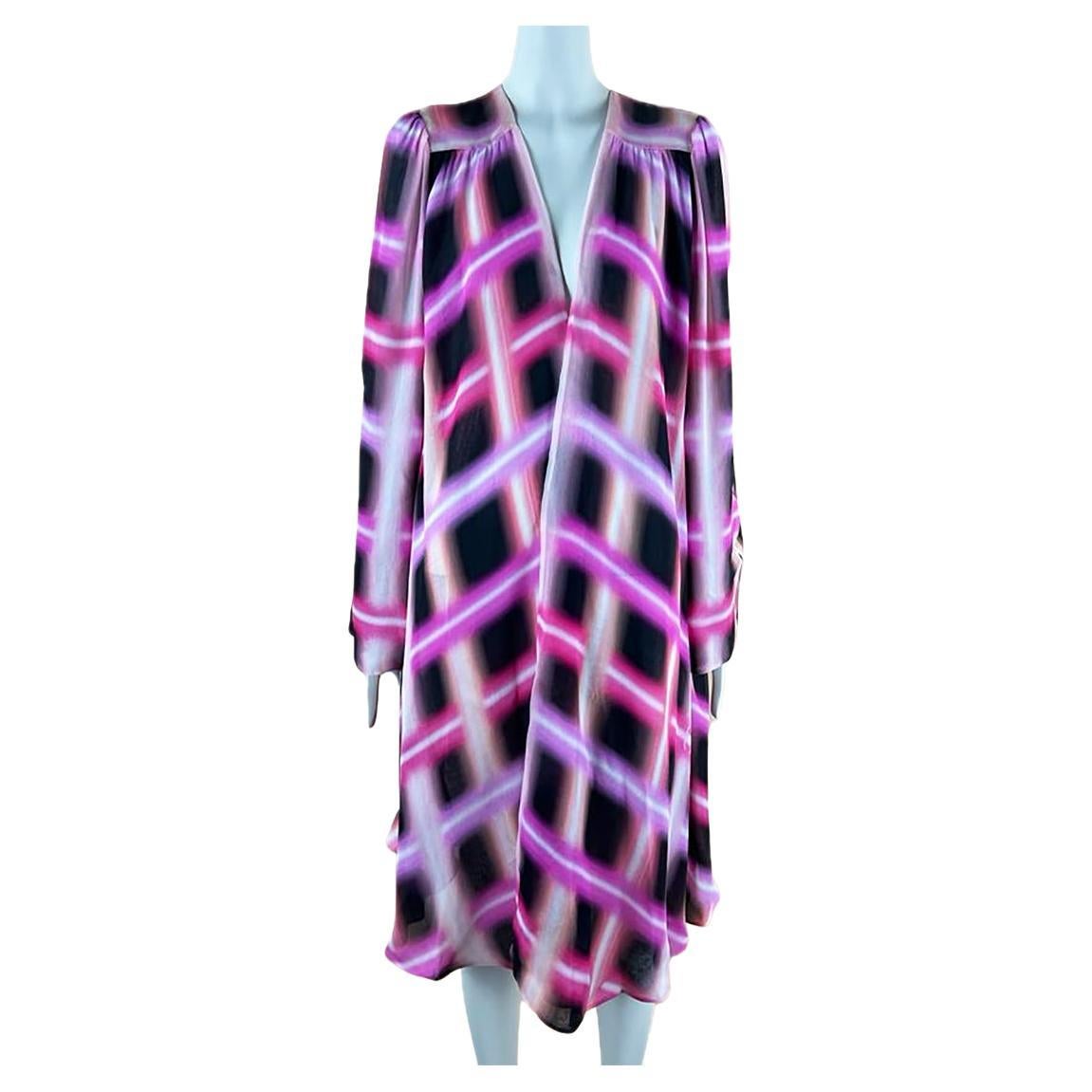 Chanel 5K$ CC Logo Muslin Silk Coat Dress For Sale