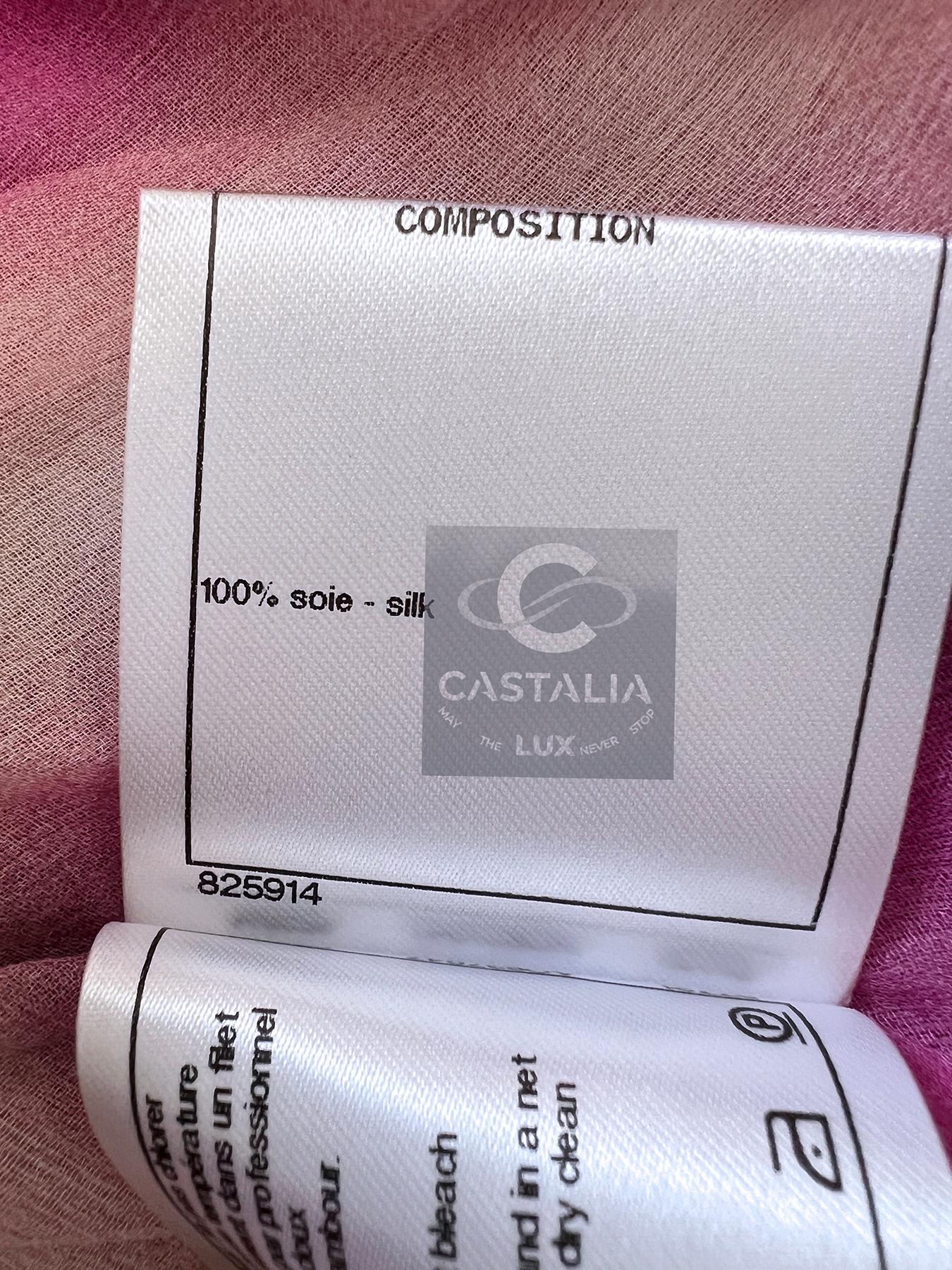 CHANEL 5K$ CC Logo Seda Muselina Abrigo 36 FR en venta 8
