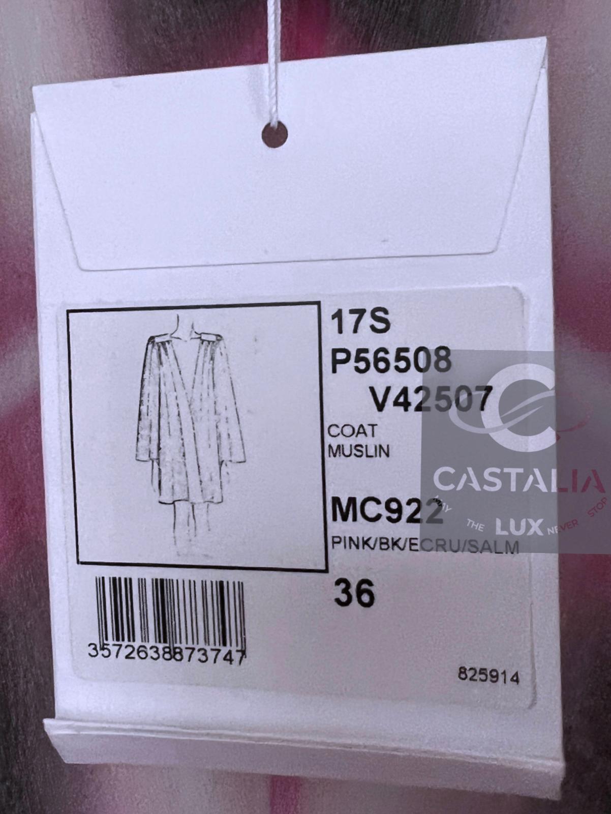 CHANEL 5K$ CC Logo Seda Muselina Abrigo 36 FR en venta 10