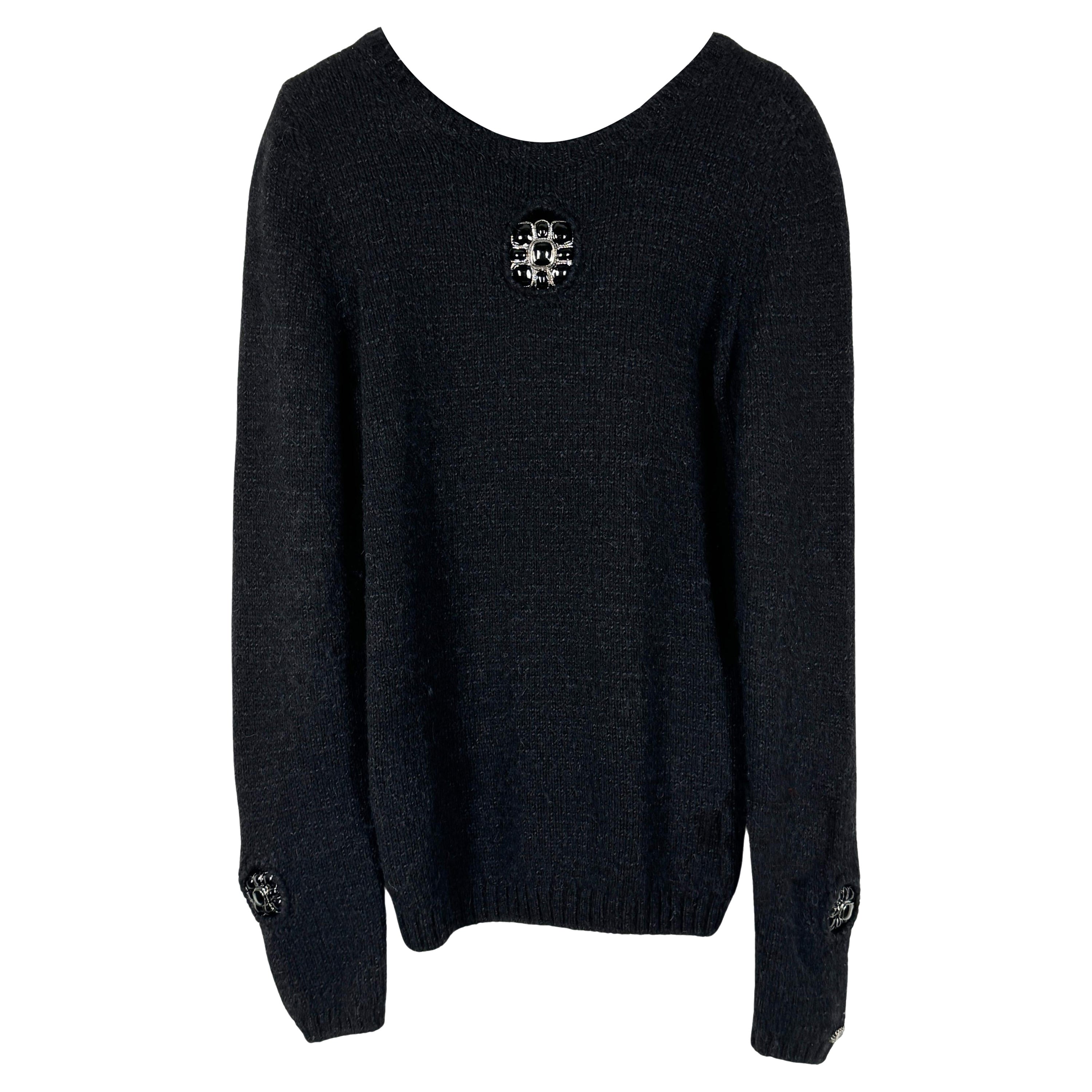 Chanel 5K$ Juwel Gripoix Detail Kaschmirpullover 44 FR