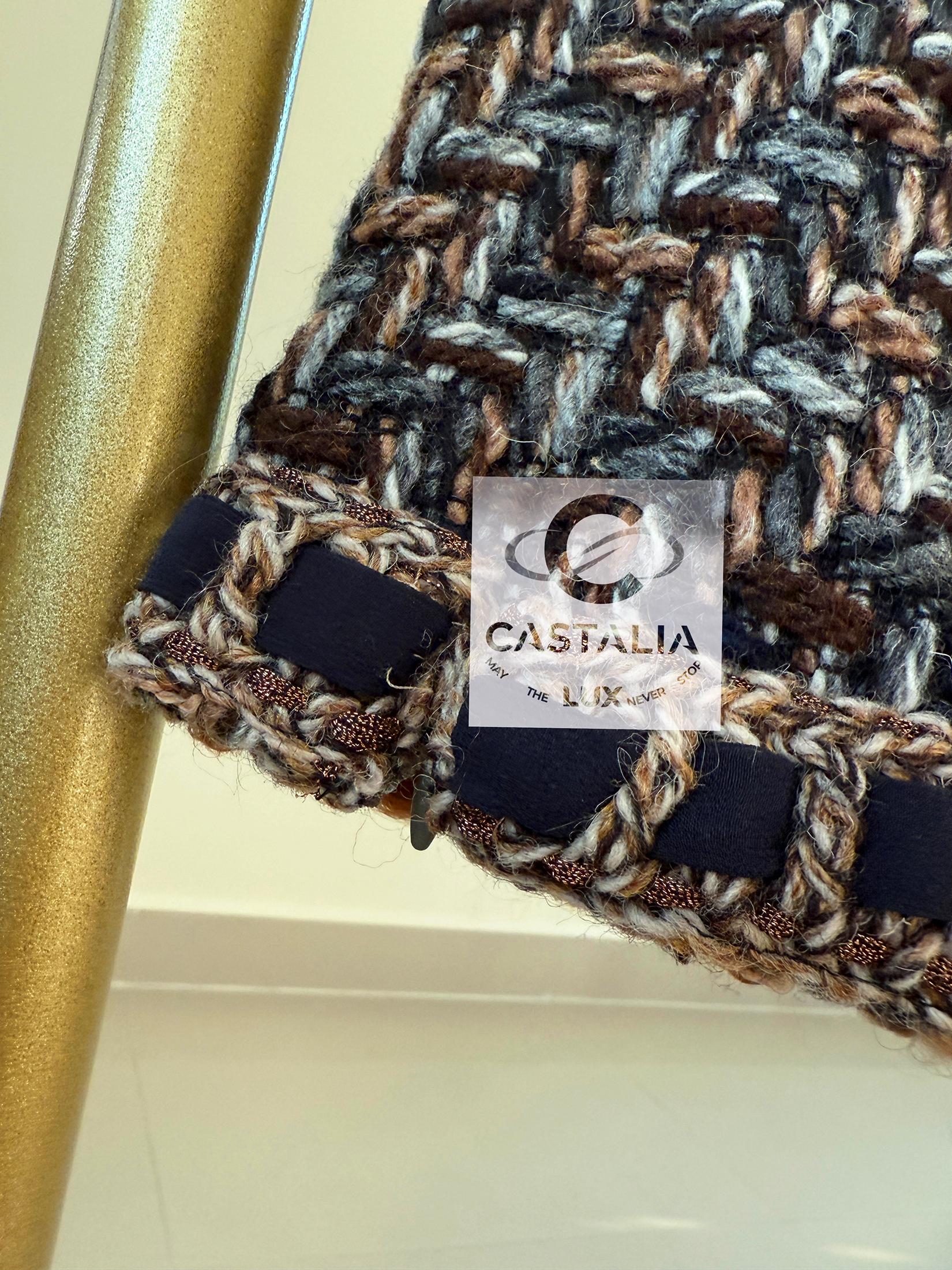 Chanel 5K$ New Paris / Rome Pantaloni iconici in tweed 36 FR in vendita 6