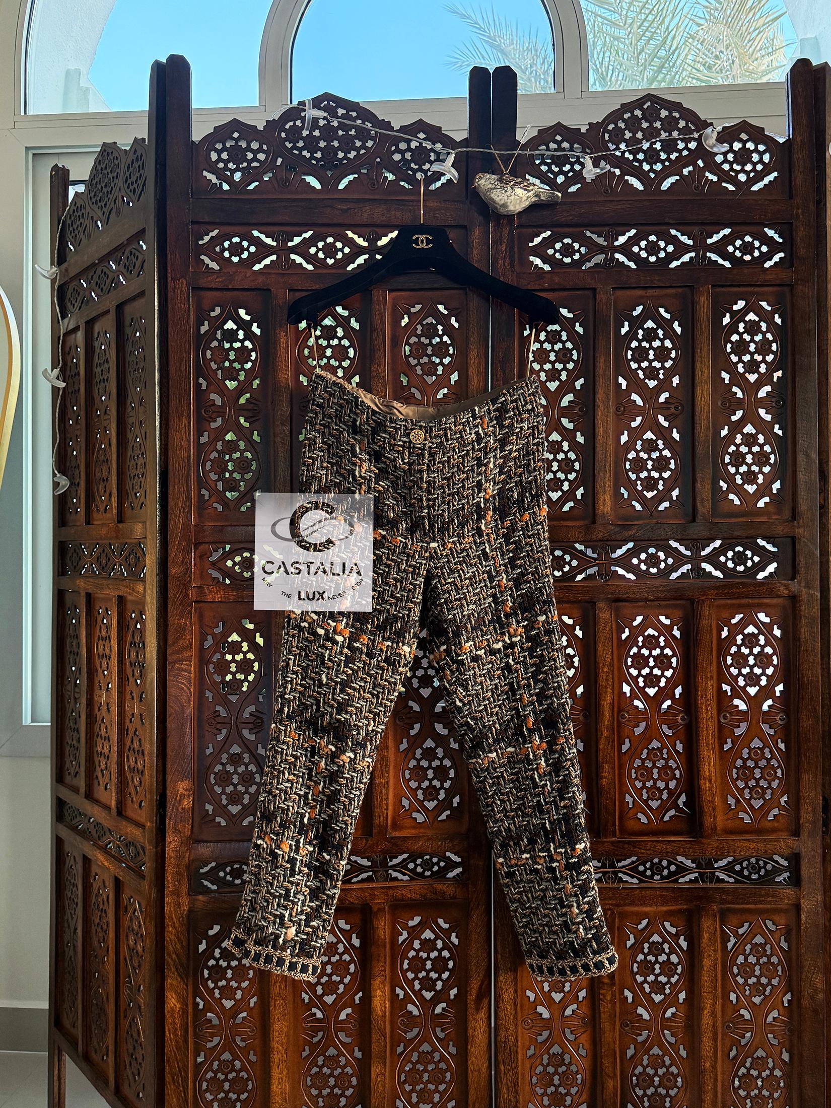 Chanel 5K$ New Paris / Rome Pantaloni iconici in tweed 36 FR in vendita 3