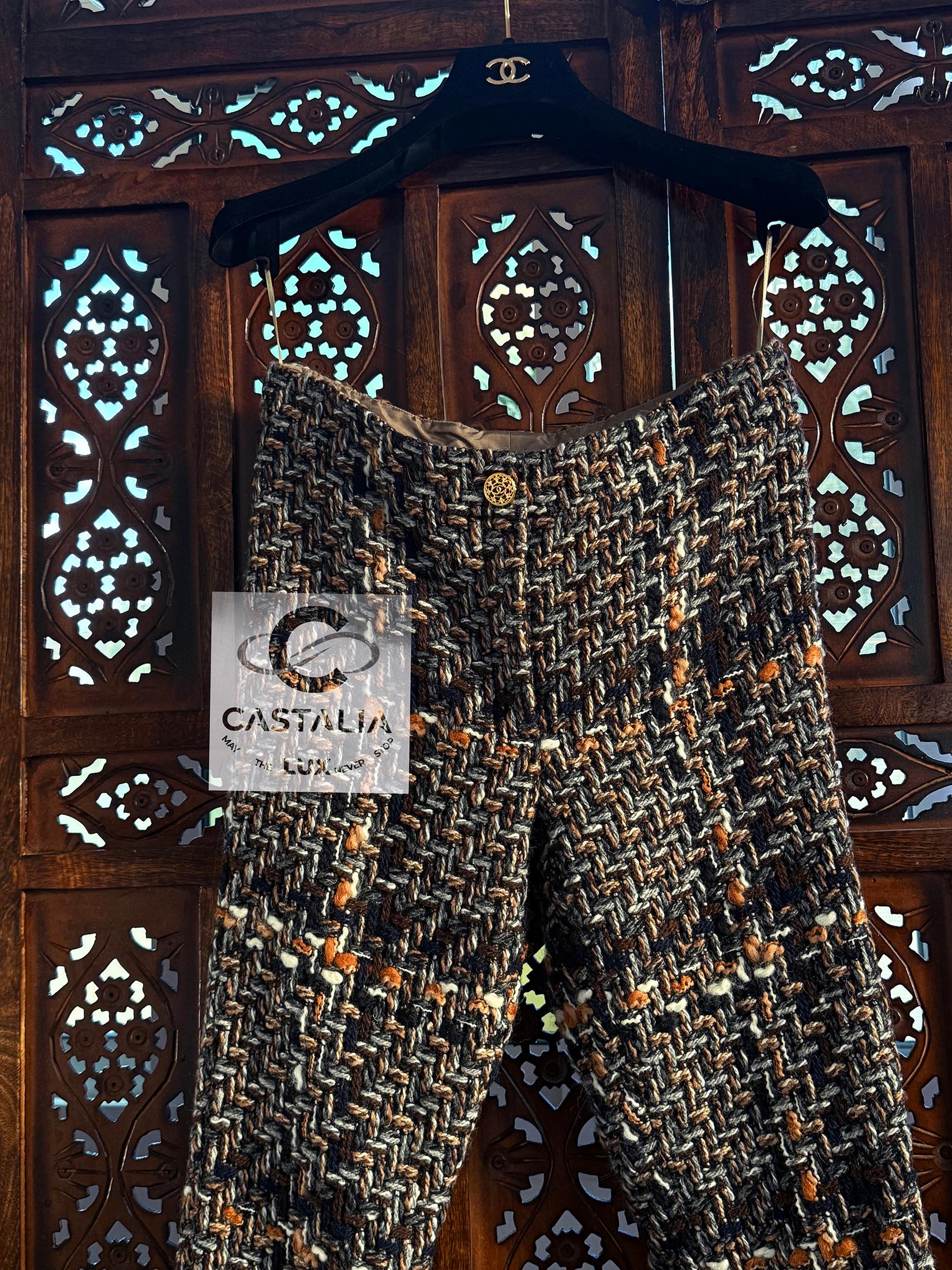 Chanel 5K$ New Paris / Rome Pantaloni iconici in tweed 36 FR in vendita 4