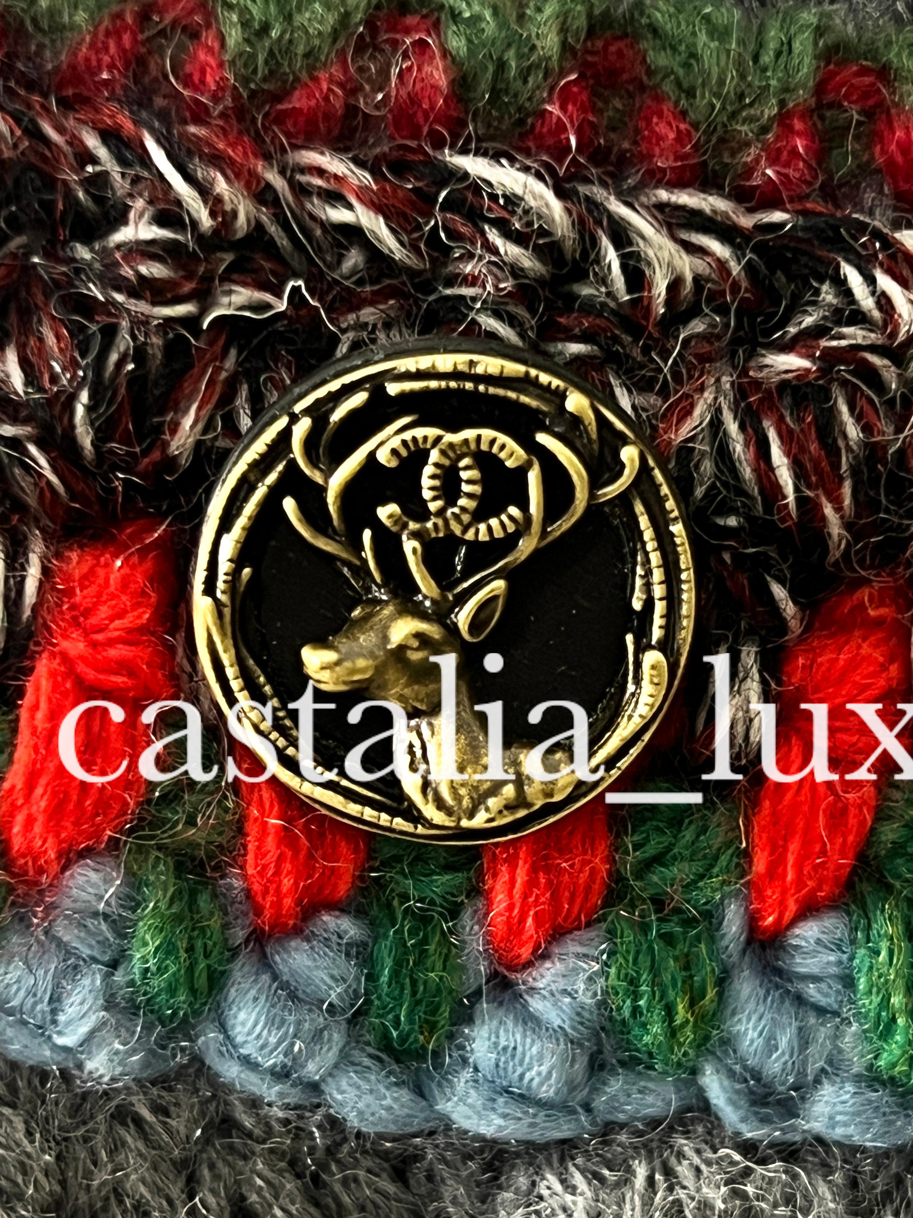 Veste cardi Chanel 5K Paris / Salzbourg à motifs alpins en vente 3