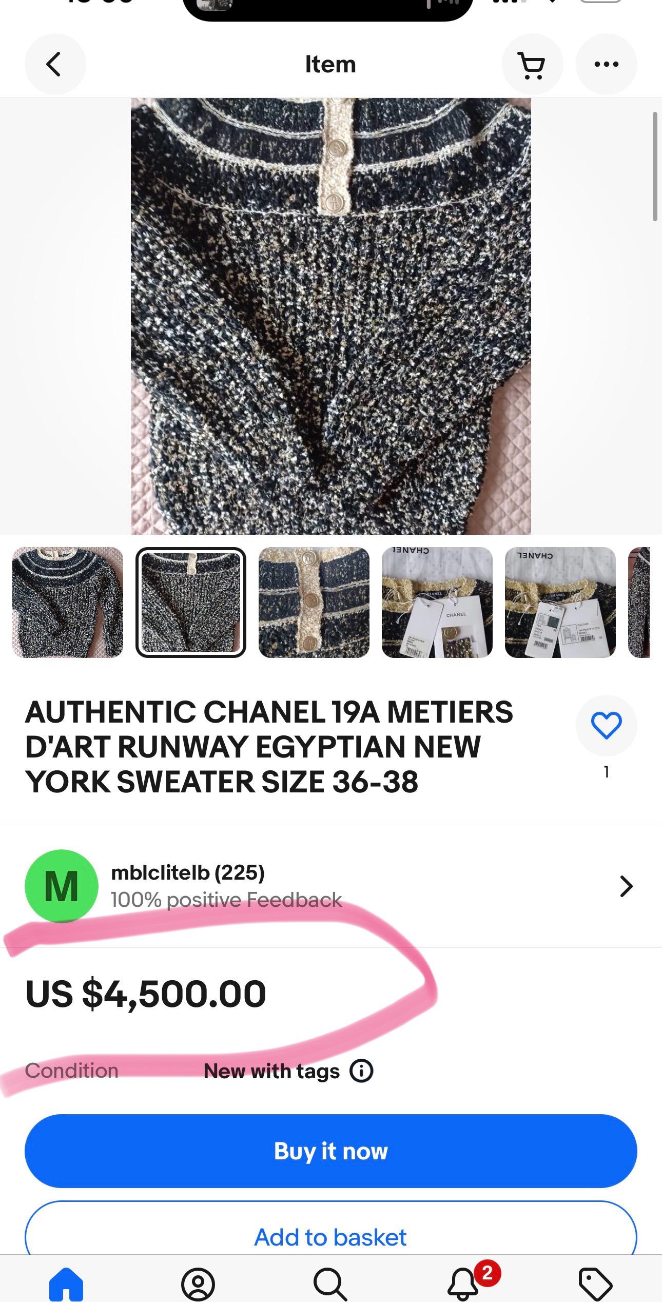 Chanel 5K$ Runway Ägyptische Symbole Lesage Tweed Pullover für Damen oder Herren im Angebot