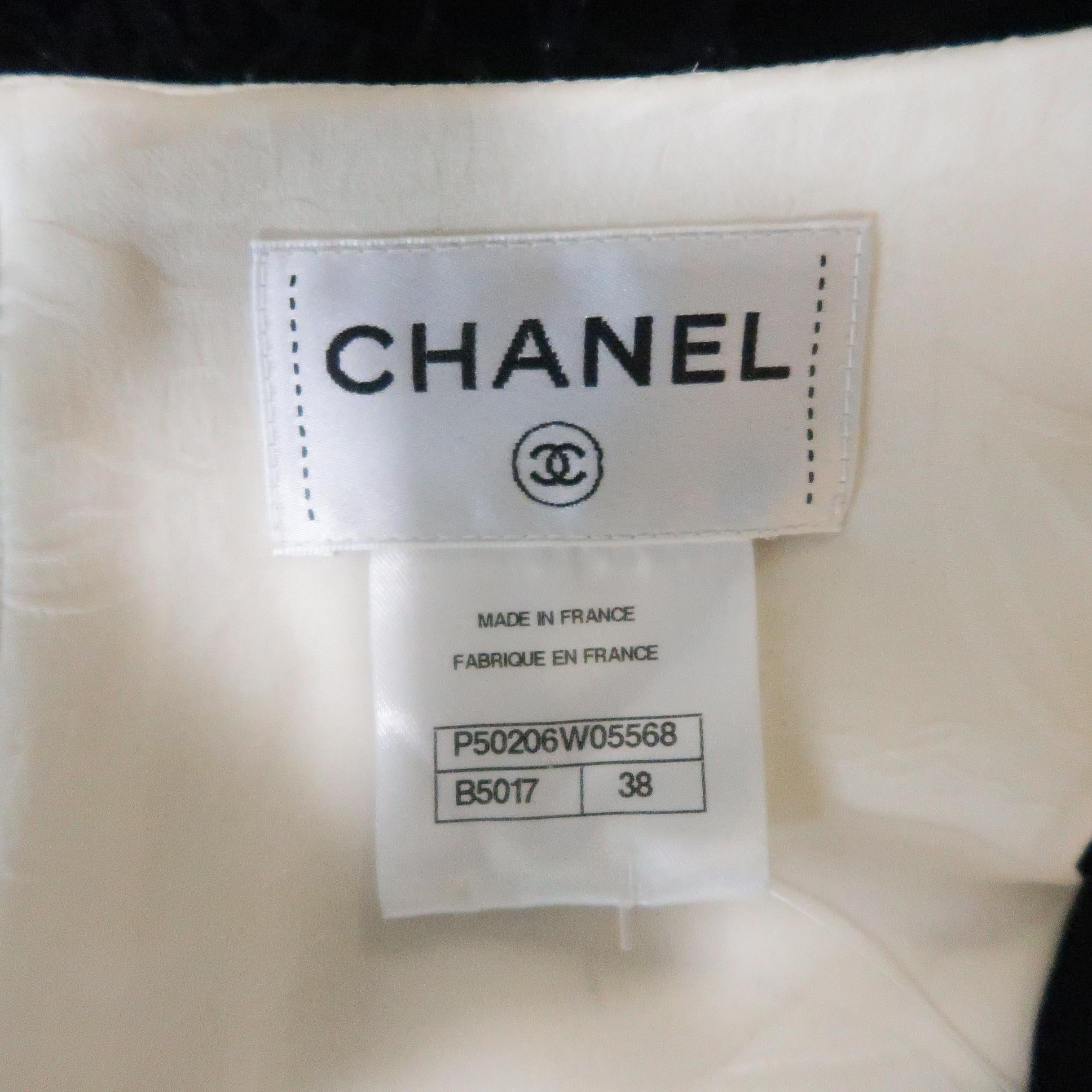 CHANEL 6 Black & White Supermaret FW 2014 Collection Satin Sparkle Velvet Dress 7