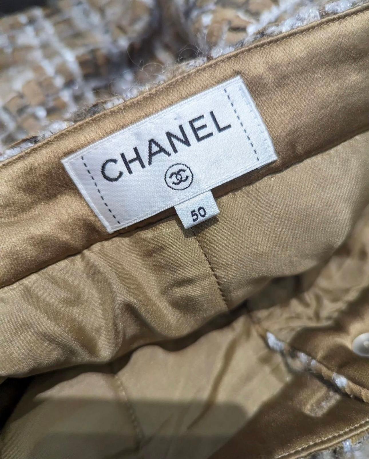 Chanel 6K$ Beige Ribbon Tweed Skirt 6
