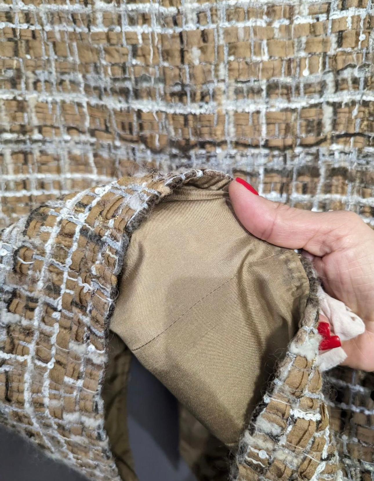 Chanel 6K$ Beige Ribbon Tweed Skirt 5