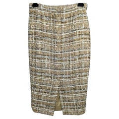 Chanel 6K$ Beige Ribbon Tweed Skirt
