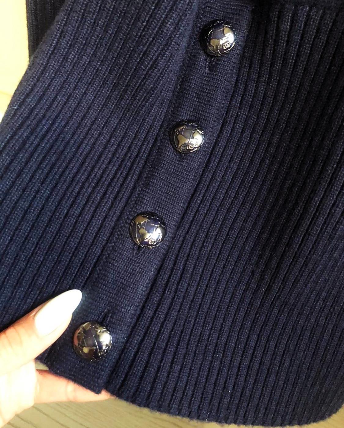 Chanel 6K$ CC Globe Buttons Maxi Cashmere Dress 36 FR 3