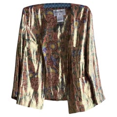 Chanel 6K$ CC Logo Runway Taffeta Silk Jacket