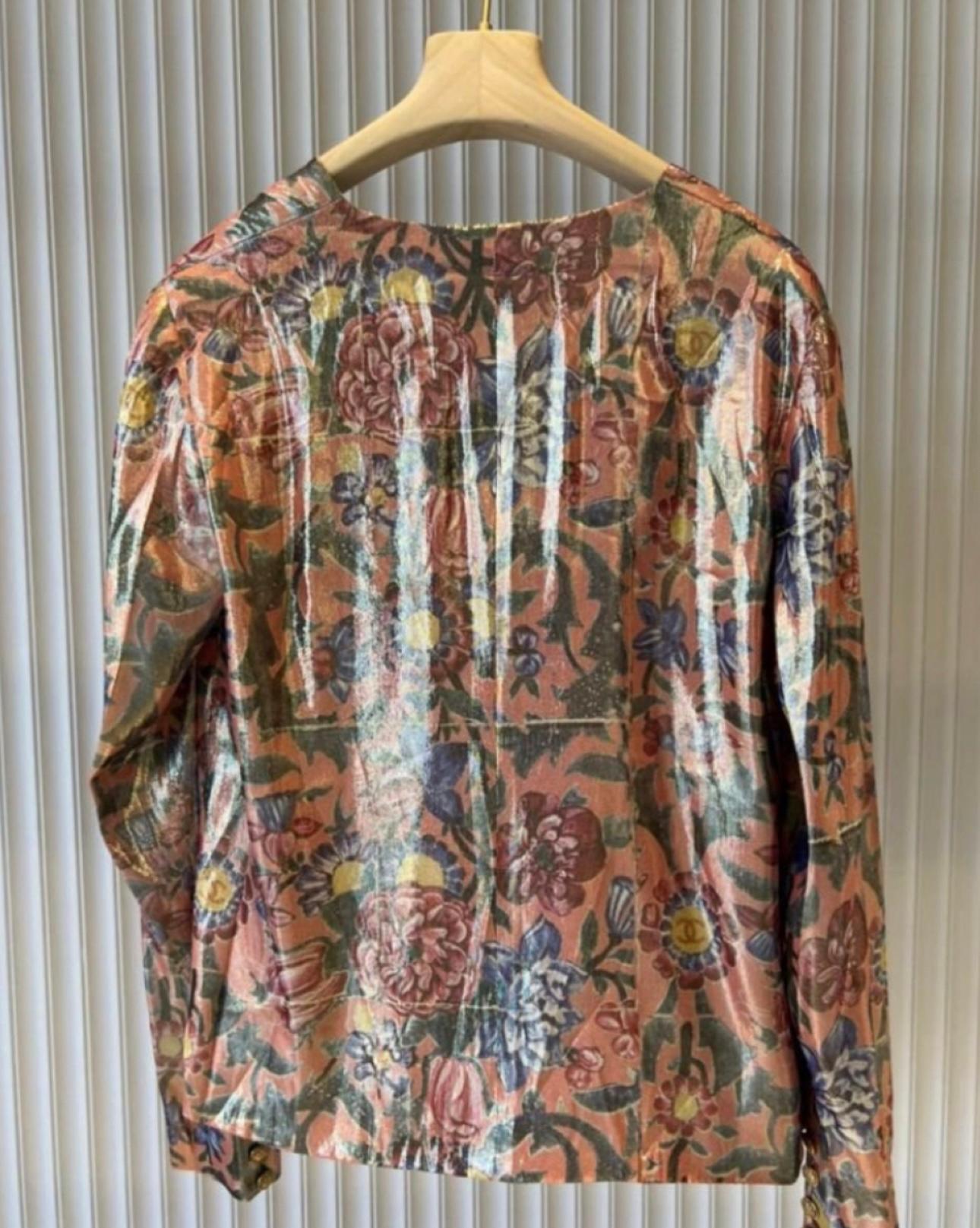 Chanel 6K$ CC Logo Runway Taffeta Silk Jacket 4